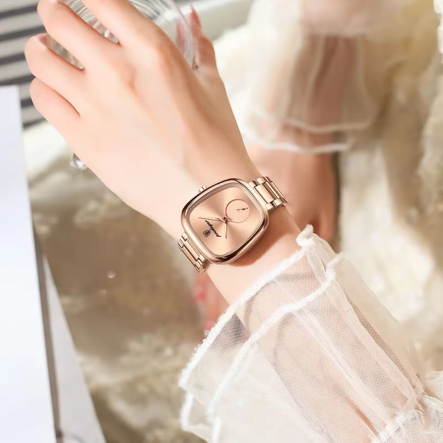 Poedagar 783 Montre à quartz de luxe pour femmes. Montres étanches en acier inoxydable de haute qualité pour femmes