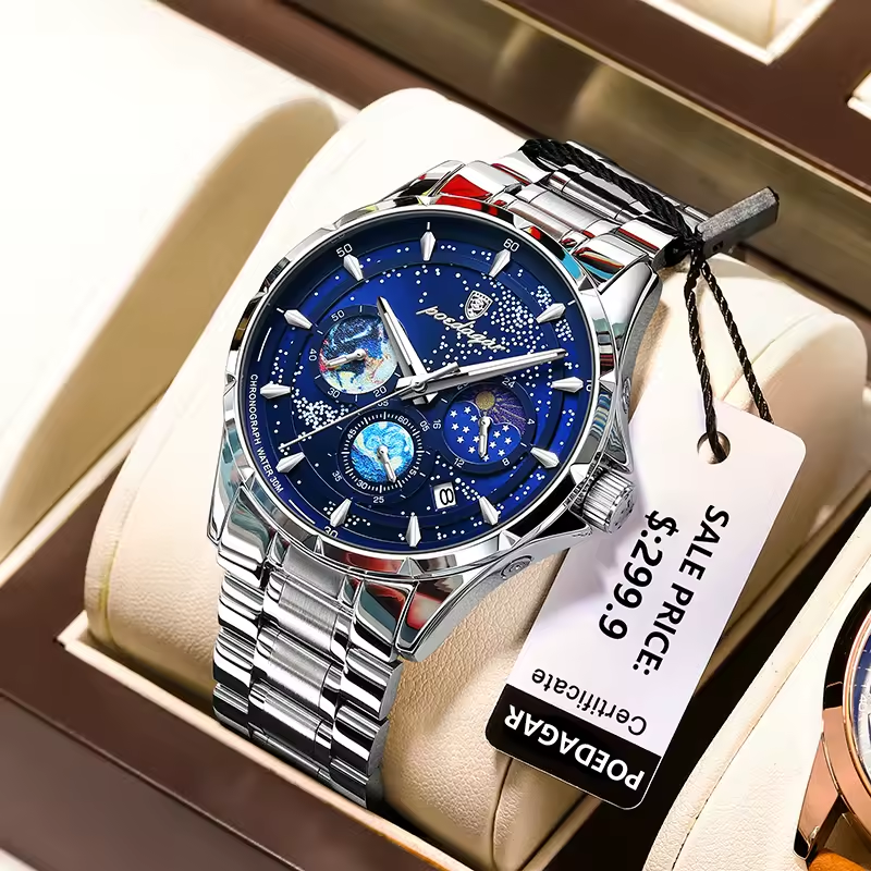 Montre POEDAGAR Ciel Étoilé – Élégance Cosmique et Performance Technique