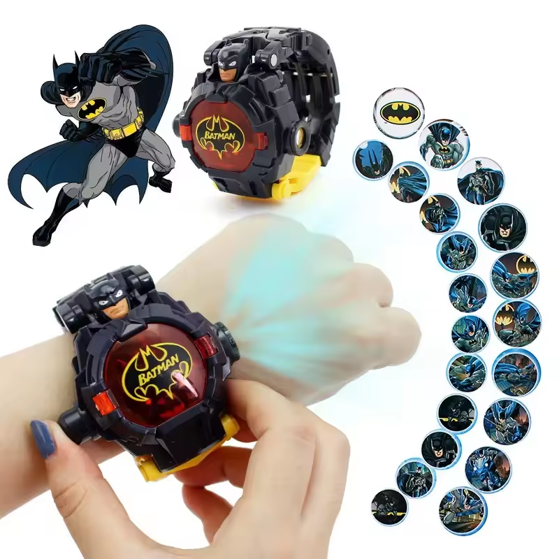 Disney Spiderman 24 modèles de Projection enfants montres pour garçon déformation Robot Projection horloge électronique enfants noël