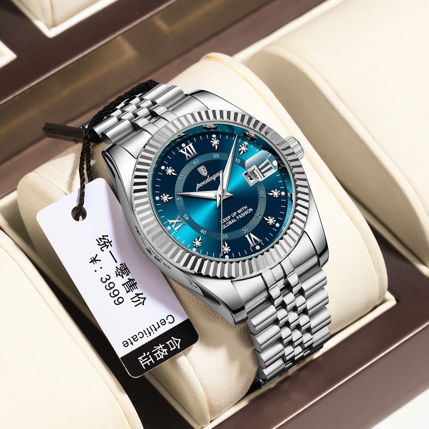 POEDAGAR marque de luxe homme montre-bracelet étanche lumineux Date hommes montre en acier inoxydable de haute qualité sport hommes montres à Quartz