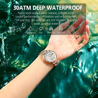 Poedagar 780 Montres élégantes de luxe pour les femmes Étanche Lumineux Date Dames Montre en acier inoxydable Quartz Femmes Montre