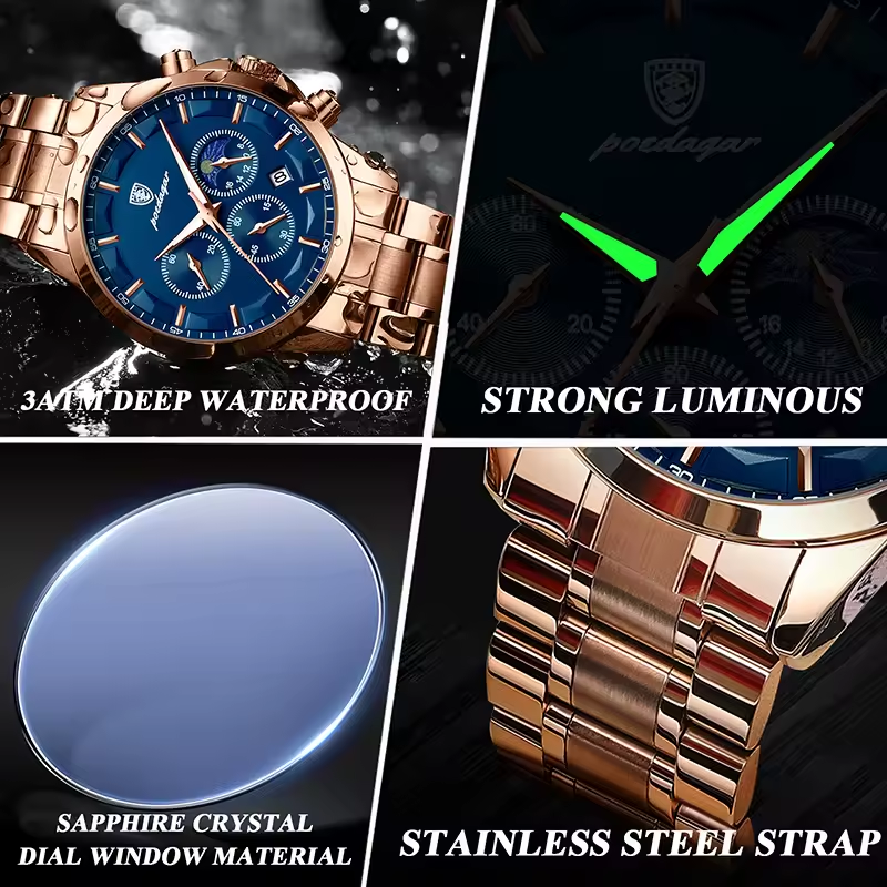 Montre POEDAGAR Homme – Élégance et Performance Réunies