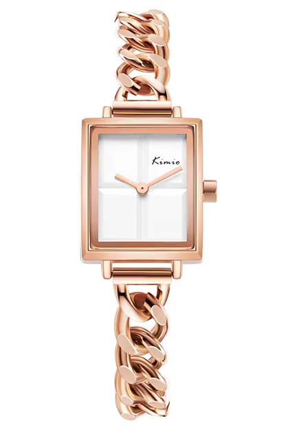 Glamour et Sophistication : Montre Kimio en or rose et cadran vert