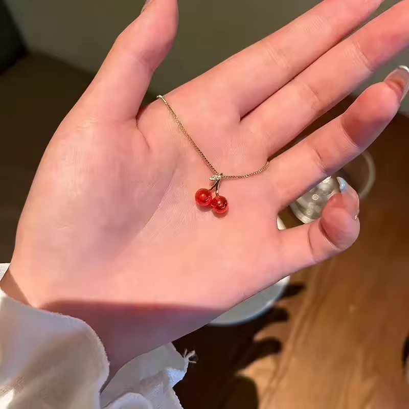 Ensemble collier et boucles d'oreilles pendentif couleur or pour femme, bijoux de mariage, cadeaux d'anniversaire, personnalité, rouge vin.