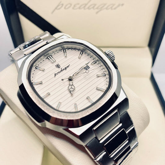 POEDAGAR 613 Montre de luxe pour homme, étanche, lumineuse, avec date, cadran carré, quartz...