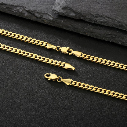 🔥 Collier Miami Cubain Diamond Cut – Unisexe – 5 mm plaqué or véritable 14K