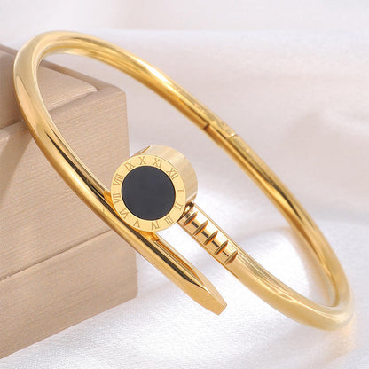 ✨ Collier Élégance Noire – L’acier qui fait sensation ✨/ collier, boucles d'oreilles, gourmette et bague