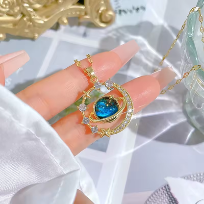 Collier pendentif étoile Saturne pour femme, bijoux en acier inoxydable, cadeau d'anniversaire....