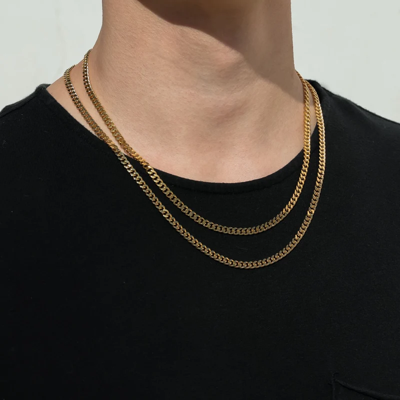 🔥 Collier Miami Cubain Diamond Cut – Unisexe – 4 mm plaqué or véritable 14K