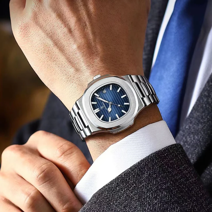 POEDAGAR 613 Montre de luxe pour homme, étanche, lumineuse, avec date, cadran carré, quartz...