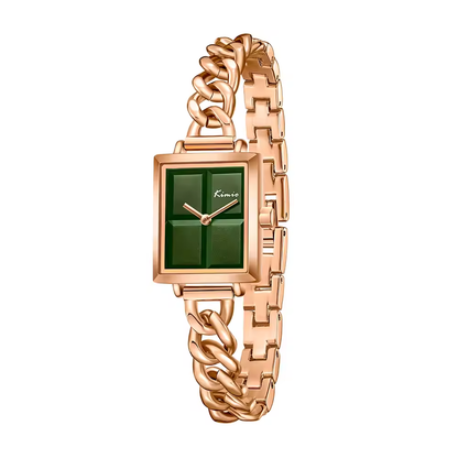 Glamour et Sophistication : Montre Kimio en or rose et cadran vert