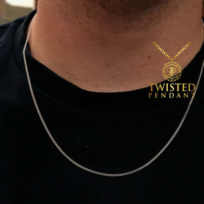 🔥 Collier Miami Cubain Diamond Cut – Unisexe – 2 mm plaqué or véritable 14K et argent