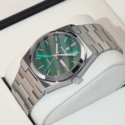POEDAGAR-Montre-bracelet de sport à quartz de luxe pour homme, montres étanches pour homme, acier inoxydable, Shoous Date et semaine