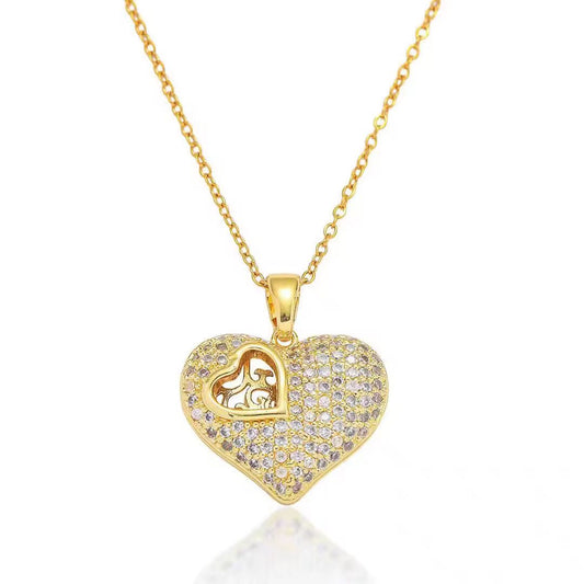 💖 Collier “Cœur Éternel” – L’amour en éclat doré