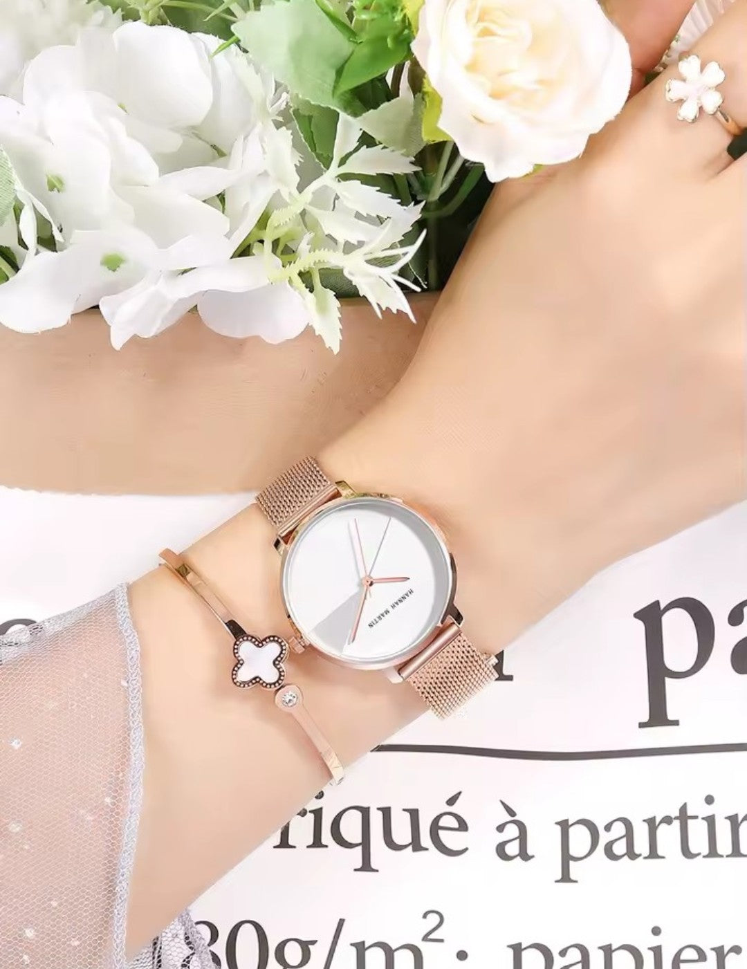 ✨ Élégance en Duo : Montre &amp; Bracelet Hannah Martin